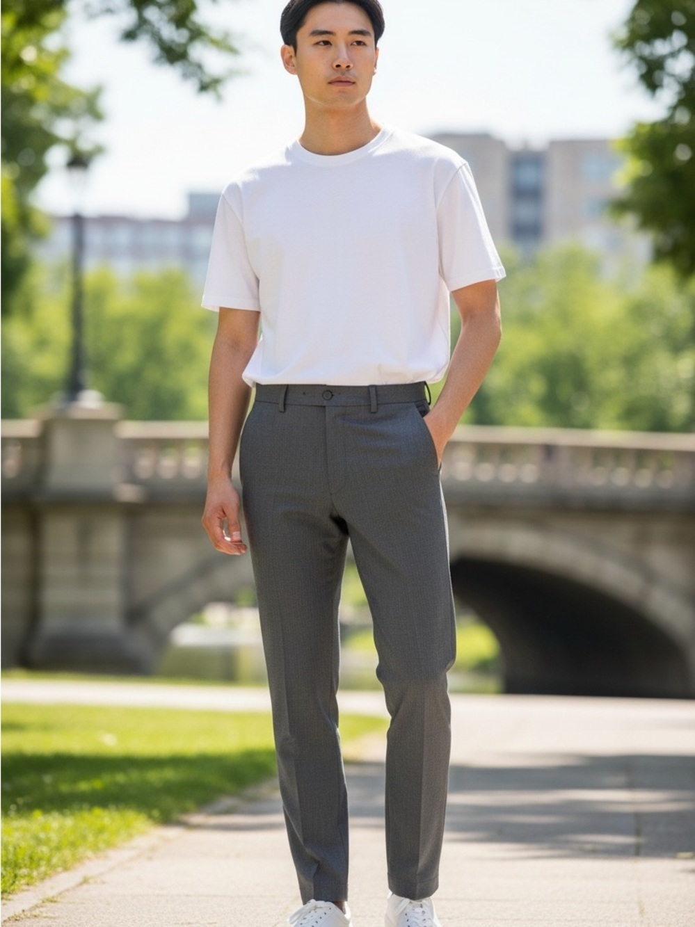 ASOS DESIGN Slim Fit Grey Dress Pants Men’s W28 L32 Tailored (61)